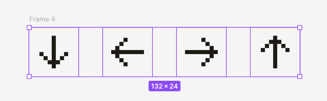 Exemple d’icônes en 24x24px sur Figma