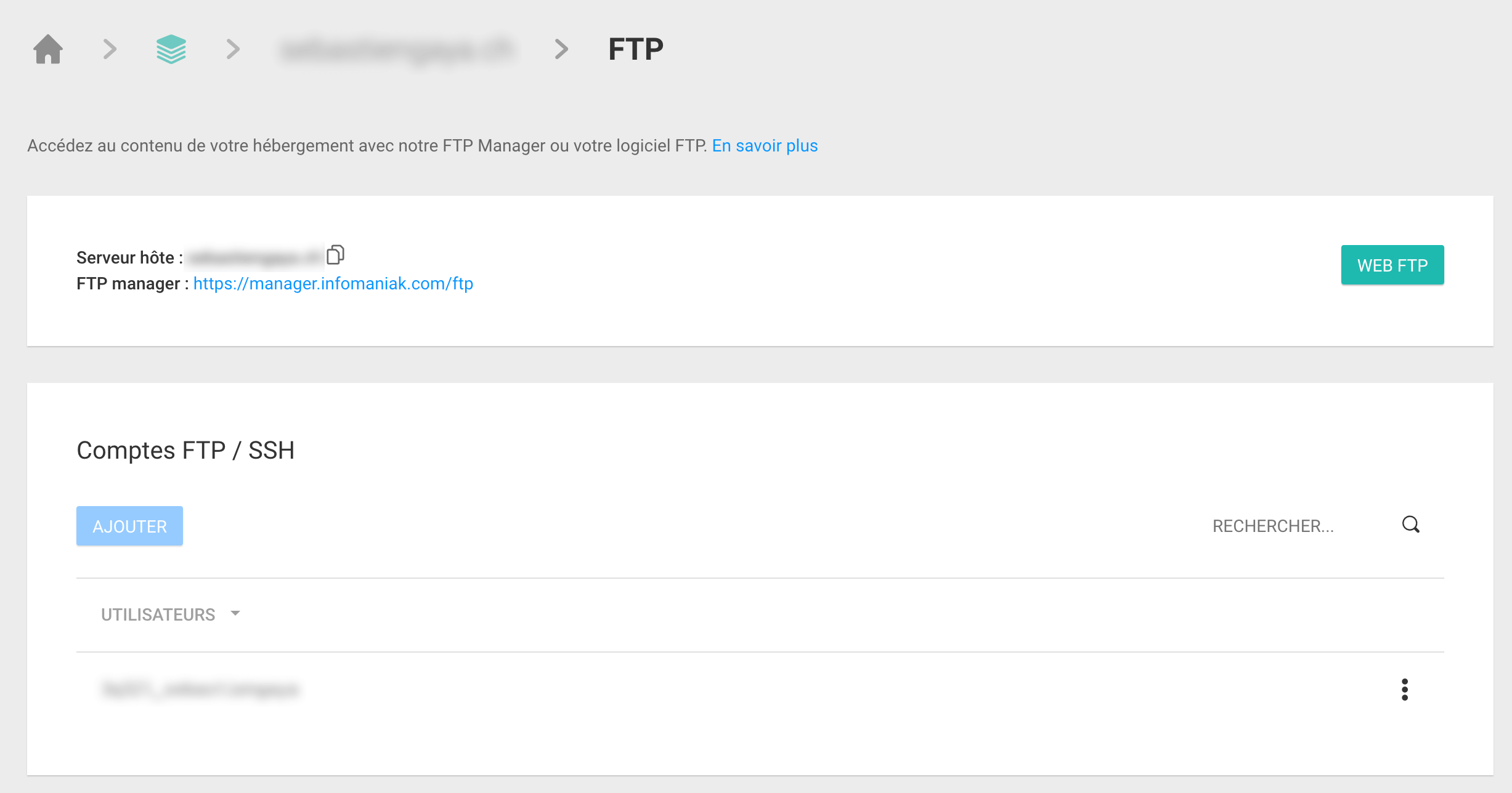 Serveur FTP hôte sur Infomaniak